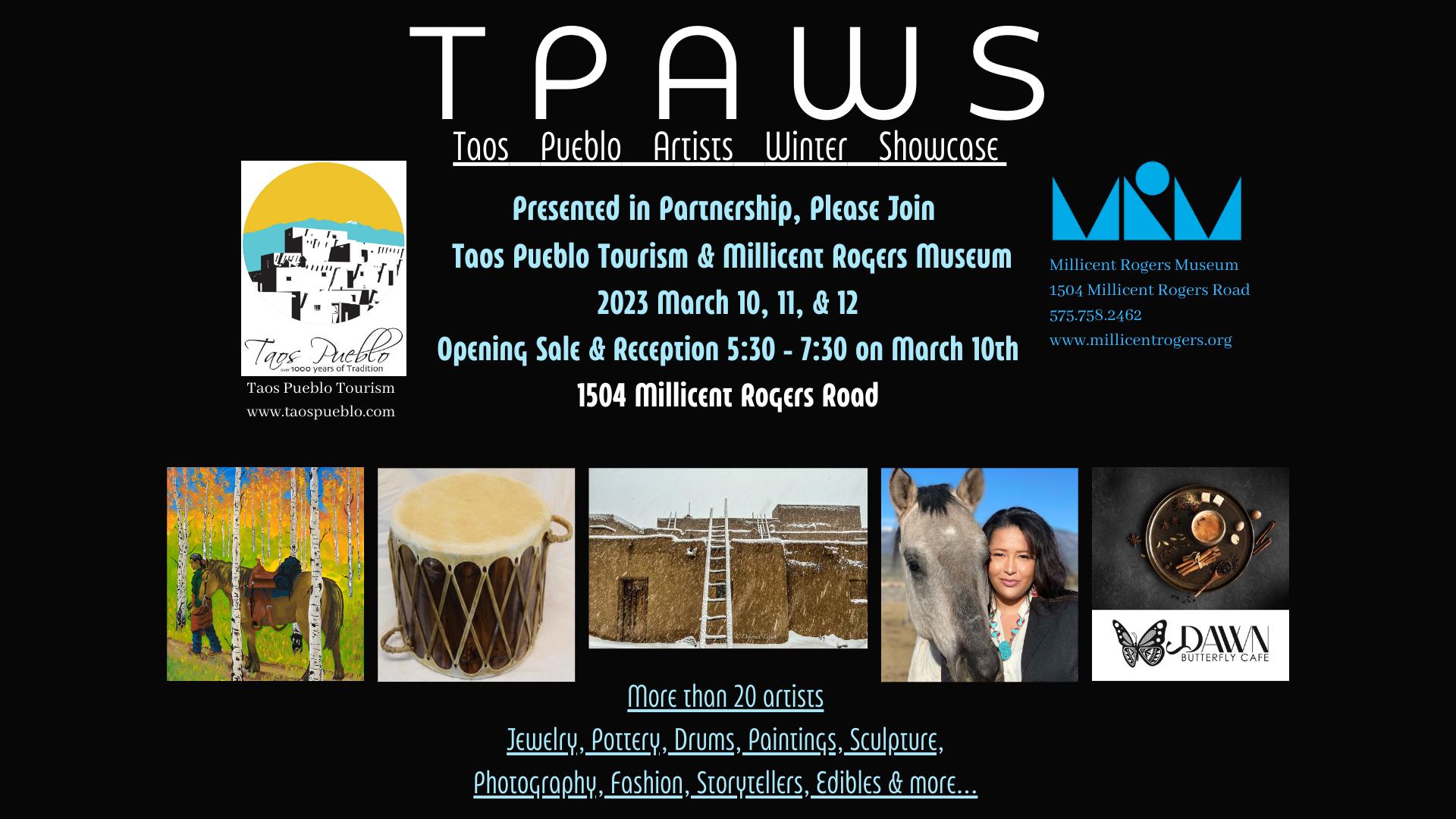 TPAWS Opening Reception Taos Pueblo Artists Winter Showcase Live