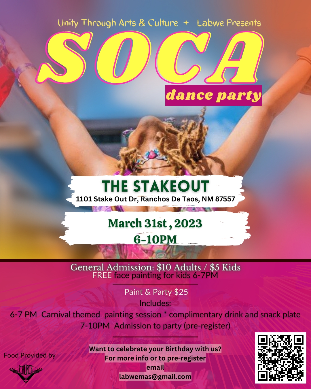 Soca Dance and Paint Party Live Taos Events Calendar