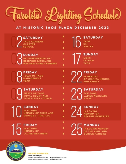 Farolitos Lighting on Taos Plaza Live Taos Events Calendar