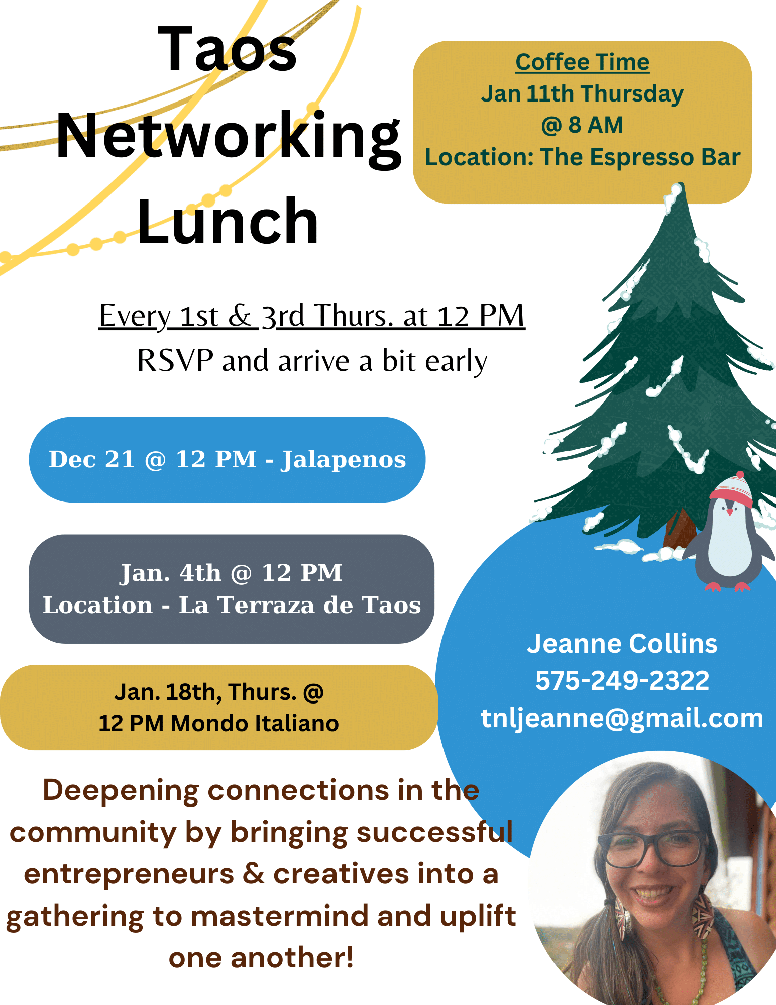Taos Networking Lunch Coffee Time! Live Taos Events Calendar