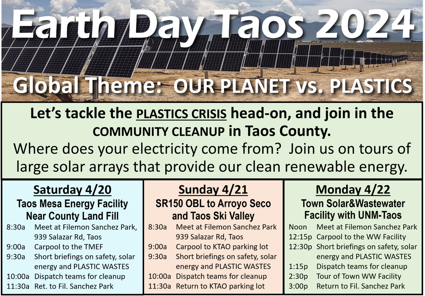 Earth Day Litter Pickup and Tour of Solar Array Live Taos Events Calendar