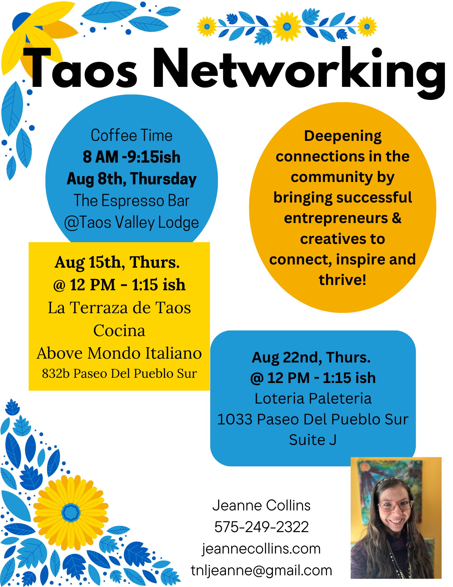 Taos Networking Lunch at Loteria Paleteria Live Taos Events Calendar