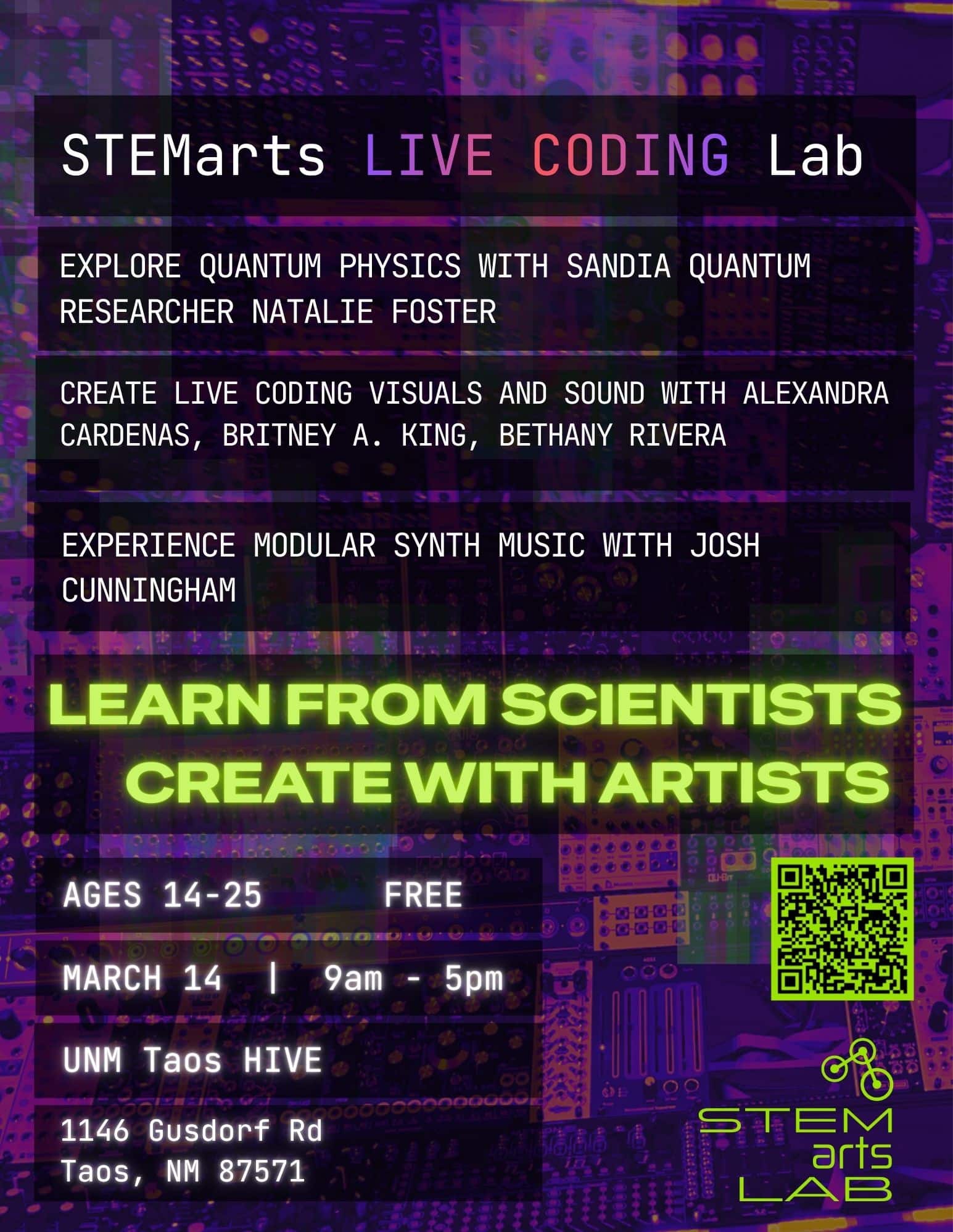 Live Chat Coding Course March STEMarts Live Coding Lab - Quantum Physics - Live Taos Events Calendar
