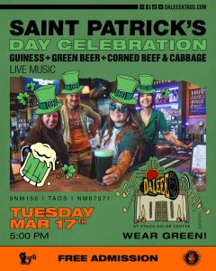 Saint Patrick's Day Celebration - Live Taos Events Calendar